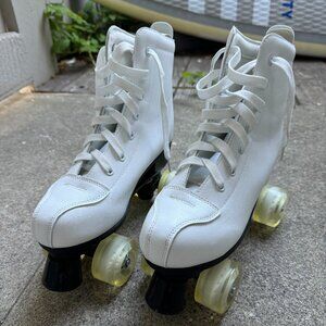 Angel Skates: Cloud White Roller Skates - 9 / Clear
